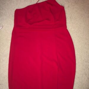 Fashion Nova Vibrant Red One-Shoulder Dress